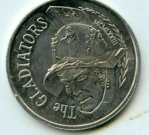 Mardi Gras Doubloon Krewe of Gladiators 1978 Alumnium - Imagen 1 de 2