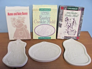 NIB 1994 MAMA & BABY BUNNY 1995 GRANDPA BUNNY & HERBIE 1996 EASTER COOKIE MOLDS - Picture 1 of 6