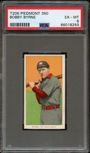 BB - 1909 - T206 - Piedmont 350 - Bobby Byrne - PSA 6 - EX-MT