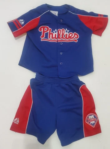 Philadelphia Phillies Majestic MLB Toddler 3T Stitched Jersey & Shorts Set Cover