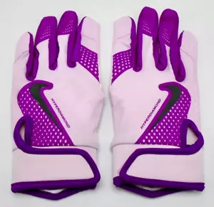 Nike Hyperdiamond Batting Gloves Youth Medium Pink Foam/Red Plum - Picture 1 of 4