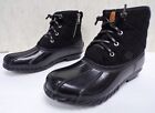 Nautica Wooley Cold Weather Boots Women?s Size 8 Fleece &amp; Rubber Black 040323WT