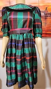 ZOE LTD Girls Size 14 Multicolor Pleated, Belted Striped Dress #C - Picture 1 of 15