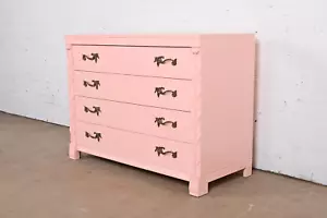 John Stuart French Regency Pink Lacquered Dresser Chest, Newly Refinished - Picture 1 of 11
