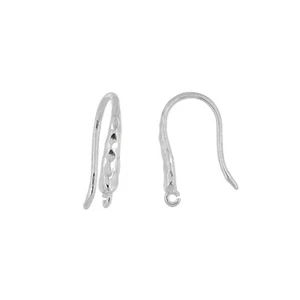 Sterling Silver Hammered French Earring Hook Ear Wire Connector #51698 - Picture 1 of 2