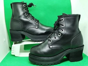 VINTAGE SKETCHERS SCHWARZ LEDER PLATEAU GROBER ABSATZ 90ER JAHRE SCHNÜRSTIEFEL DAMENGRÖSSE 7,5 - Bild 1 von 24