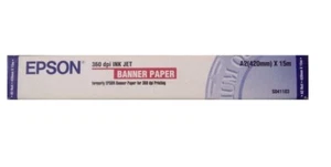 EPSON S041103 CARTA INKJET BANNER - 360 DPI 420mm 15 METRI NUOVO FATTURABILE - Afbeelding 1 van 1