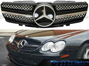 Chrome Gloss Black Fence Grille 1FD Cover Fit with 03-06 R230 SL Convertible Use - Bild 1 von 4