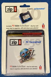 Iomega 250MB 2 Pack Zip Disc - Brand New-PC Formatted-Unopened package - Picture 1 of 4