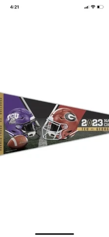 TCU HORNED FROGS VS. GEORGIA BULLDOGS 2023 DUELING NATIONAL CHAMPIONSHIP PENNANT Cover