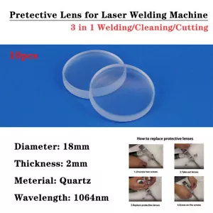 10 un. lente protectora para máquina de soldadura/corte/limpieza láser de fibra D18 T12 - Imagen 1 de 3