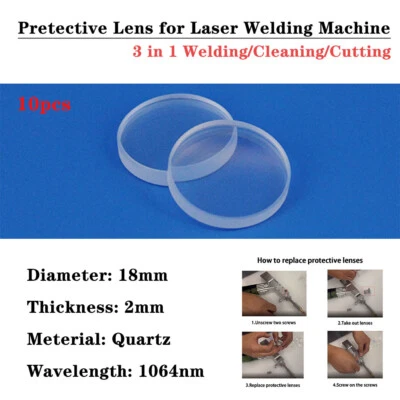 CNCZONE 10pcs Protective Lens For Fiber Laser Welding/Cutting/Cleaning Machine D18 T12