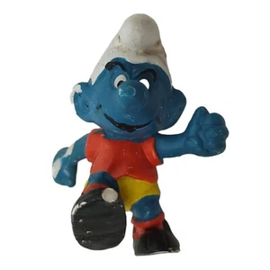 Vintage 1978 Peyo Schleich Soccer Player Smurf Figure PVC West Germany READ - Picture 1 of 10
