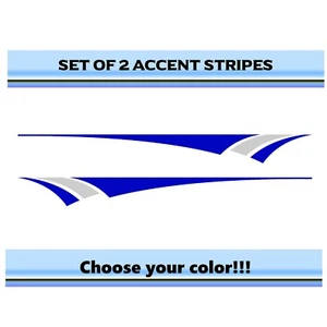 (2) RV Car Truck Pontoon Boat Trailer Side Accent Decals Graphics Stripes ST33 - Foto 1 di 2