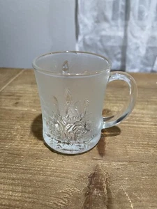 Vintage Pasari Livia Rose Indonesia Frosted Glass Coffee Tea Cup 8 Oz GB-1199 - Picture 1 of 4