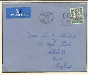 S.RHODESIA, KGV1 1952 COVER TO UK, AIRMAIL, 1/- RATE USED, SLOGAN - Picture 1 of 1