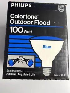 NEW 100 WATT 120v BLUE BR38 outdoor flood 100w LIGHT BULB PAR38 Philips 100BR38 - Picture 1 of 2