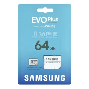 SAMSUNG MICROSD MICRO SDXC SCHEDA MEMORIA 64GB CLASSE 10 UHS-1 V10 A1 130 MB/s - Afbeelding 1 van 2