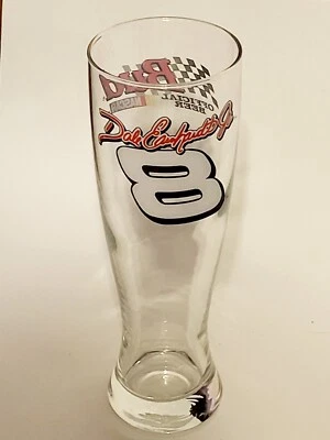 NASCAR Dale Earnhardt Jr Beer Pilsner glass BUD Nascar Official Beer - Image 1 of 3