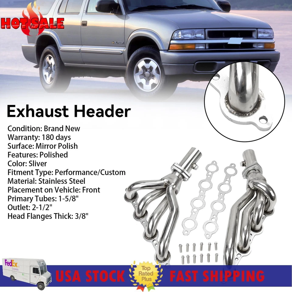 Manifold Headers Fit Chevrolet S10 Blazer LS1 Sonoma Swap Engine 1982-2004 2002 Foto 1 de 4