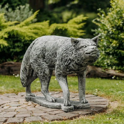 Imposanter Wolf Raubtier  Steinfigur H.72 cm 189 kg Grau Beton frostsicher - Bild 1 von 4
