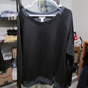 Alfani Intimates Women's L/S Black & Gray Pullover Tunic Top Plus Size XXXL - Picture 1 of 5