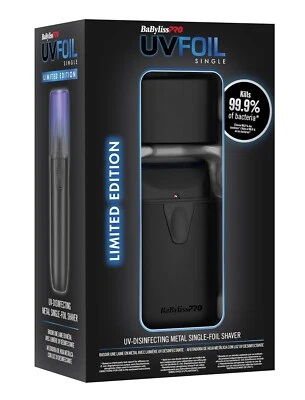 Babyliss PRO UV Foil Single Foil Cordless Shaver Matte Black - NEW FXLFS1MB - Image 1 of 2