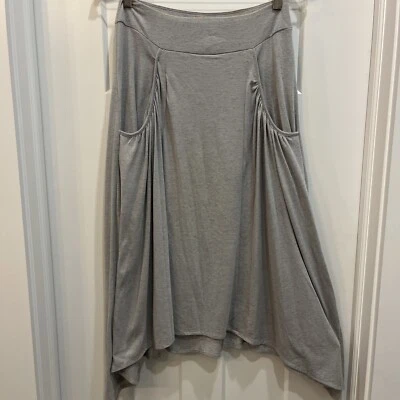 Falda Free People Mujer Pequeña Gris Midi Cintura Alta Plisada Bolsillos Dobladillo Dentado Foto 1 de 4