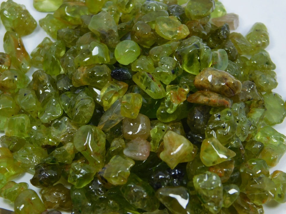 Natural Green Peridot Loose Gemstone Rough Lot - Image 1 of 4
