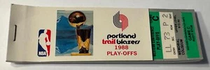 1988 Portland Blazers NBA Playoff Game Book With Unused Tickets - Picture 1 of 4
