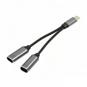 USB-C Type-C Male to Audio DAC & Power 100W PD Cable for Laptop Tablet Phone - Picture 1 of 6