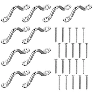 10Pcs Metal Pad Eye Hook with Screws Ceiling Hooks Heavy Duty 304 Stainless S... - Picture 1 of 7