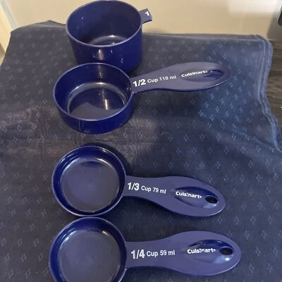 Juego de 4 tazas medidoras Cuisinart azul mango roto en 1 taza hornear cocinar Foto 1 de 4