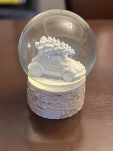Snow Globe w/ Christmas Tree on Car Sculpture on Birch - Picture 1 of 5