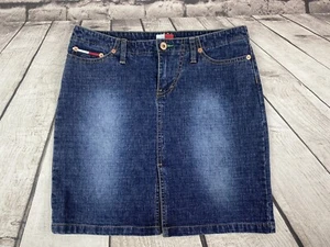 90s Y2K Vintage Tommy Jeans Juniors Size 9 Denim Jean Skirt LKNW - Picture 1 of 7