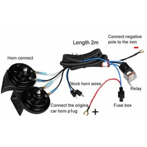 Kit de relé de arnés de cableado de bocina de 12 V cable de 1,9 m 50 W uno-dos relé de cable de bocina de aire Ha - Imagen 1 de 12