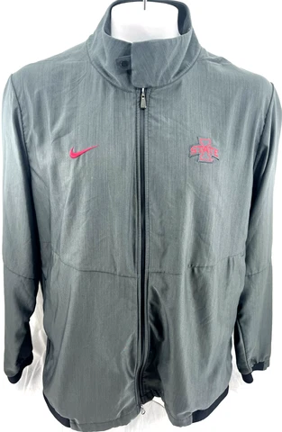 Iowa State University Cyclones Nike Gray Long Sleeve Full Zip Jacket Mens XXL Cover