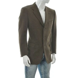 Canali Men's Three-Button Birdseye Suitcoat AL Blazer Pure Wool Vented Size 52 - Picture 1 of 6