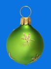 MINI APPLE GREEN BALL GERMAN BLOWN GLASS CHRISTMAS FEATHER TREE ORNAMENT