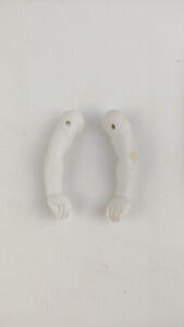 Antique porcelain dollhouse doll arms, lastic fixing, 1.6", Germany