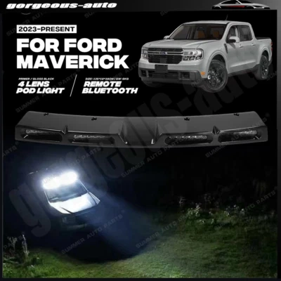 Se adapta a Ford Maverick 2023-2025 negro brillante techo alerón lámpara barra de luz LED Foto 1 de 4
