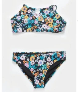 Conjunto de bikini O’neill niñas talla 10 tatum floral 2 piezas cuello alto cobertura completa - Imagen 1 de 5