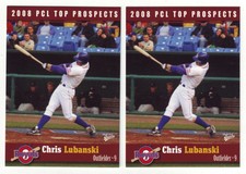 2008 MultiAd Pacific Coast League Top Prospects Chris Lubanski - 2 Card Lot
