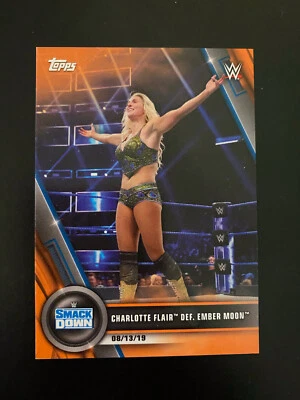 2020 Topps WWE Women’s Division #68 Charlotte Flair Def Ember Moon Orange 27/50 - Image 1 of 2