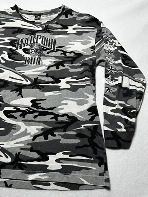 Camo Shirt Mens XL 2013 Nantucket Harpoon Run Biker Rally Camouflage Pirate - Image 1 of 4