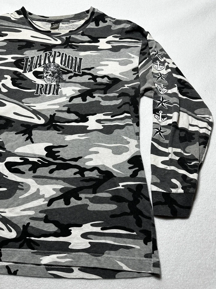 Camo Shirt Mens XL 2013 Nantucket Harpoon Run Biker Rally Camouflage Pirate - Image 1 of 4