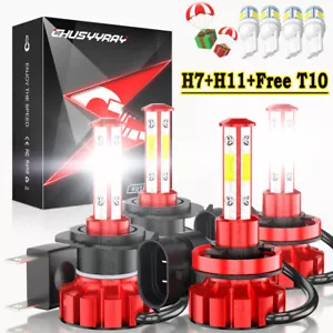 For Mazda 6 2009-2010 4X 6000K White LED High Low Beam Headlight Bulbs Kit - Picture 1 of 20