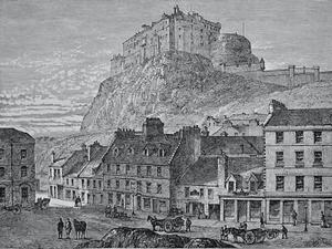 Edinburgh GRASSMARKET - THE WHITE HART INN Original Victorian Print c1881 - Bild 1 von 2