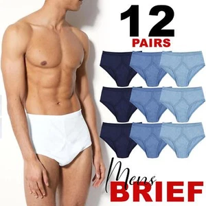 3,6,9,10 Pack Mens Y-Fronts Brief 100% Cotton Underwear Interlock Traditional - Picture 1 of 10