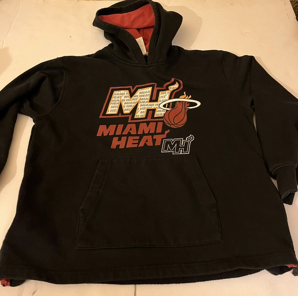 Miami Heat Basketball NBA Hoodie Youth Black Kids Size 10-12 - Image 1 of 4